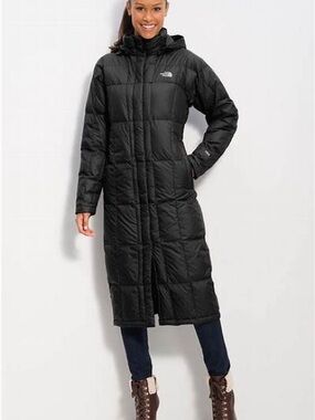The North Face Women’s Long Black Quilted Hooded Puffer Coat
